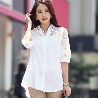 Loose Five - point Mid - sleeve Short - sleeved Shirt - PratSN