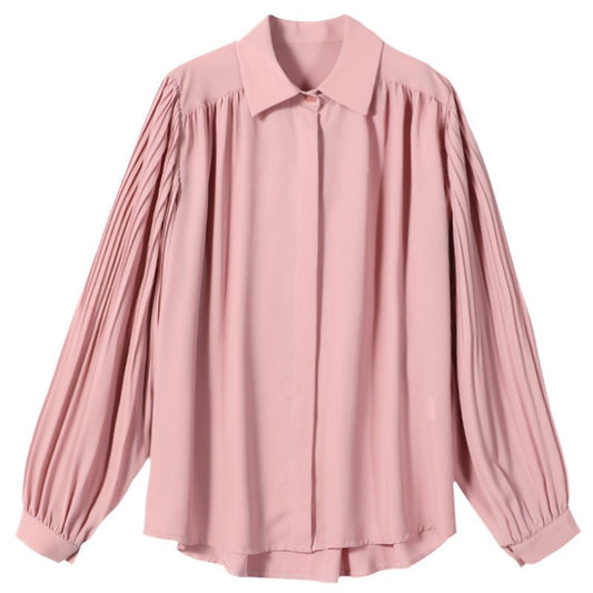 Loose Long - sleeved Women's Fashion Puff Sleeve Lapel Chiffon Shirt - PratSN