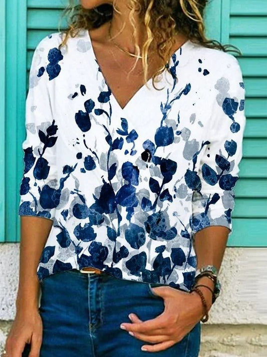 Loose T-shirt Short Sleeve Shirt Fashion Print Top - PratSN