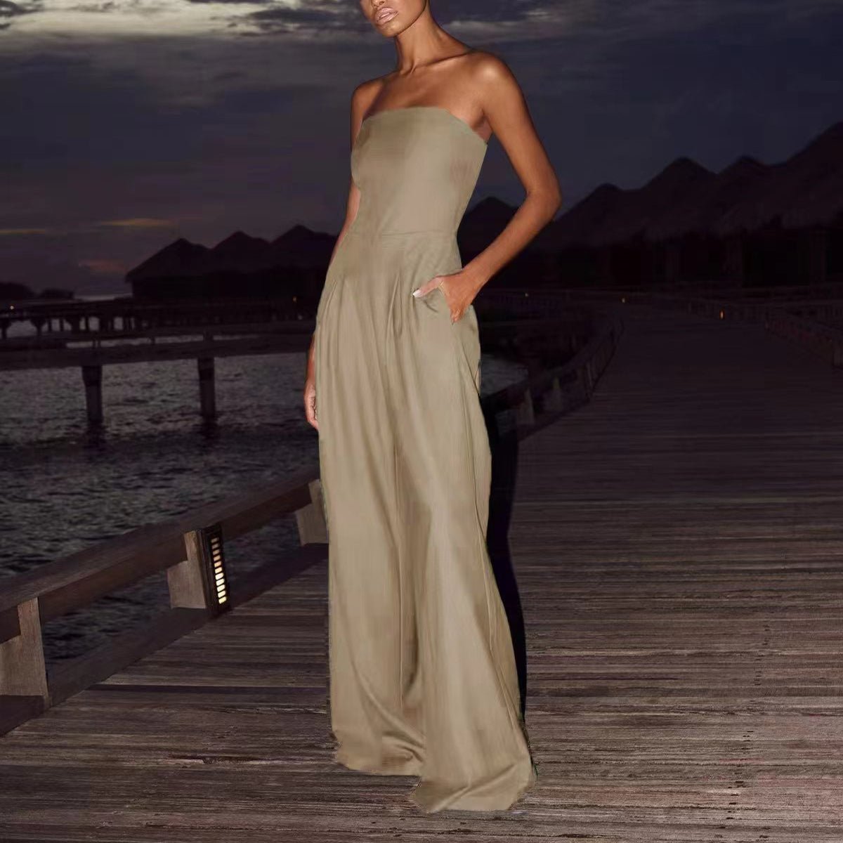 Loose Tube - top Jumpsuit Ins Fashion Backless Wide Leg Long Pants Overalls Women's Clothing - PratSN