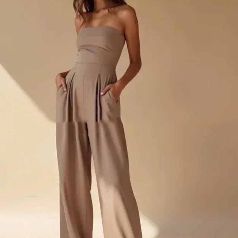 Loose Tube - top Jumpsuit Ins Fashion Backless Wide Leg Long Pants Overalls Women's Clothing - PratSN