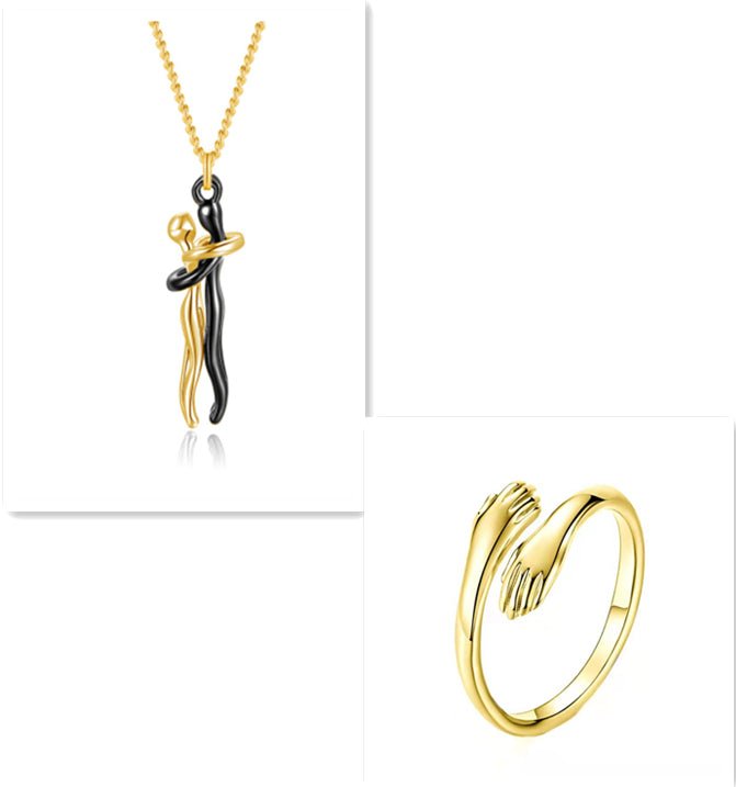 Love Hug Necklace Unisex Men Women Couple Jewelry Simple Temperament Clavicle Chain Valentines Day Lover Gift - PratSN