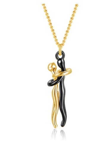 Love Hug Necklace Unisex Men Women Couple Jewelry Simple Temperament Clavicle Chain Valentines Day Lover Gift - PratSN