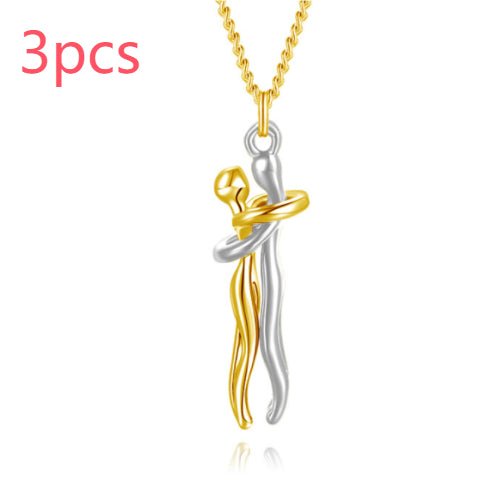 Love Hug Necklace Unisex Men Women Couple Jewelry Simple Temperament Clavicle Chain Valentines Day Lover Gift - PratSN
