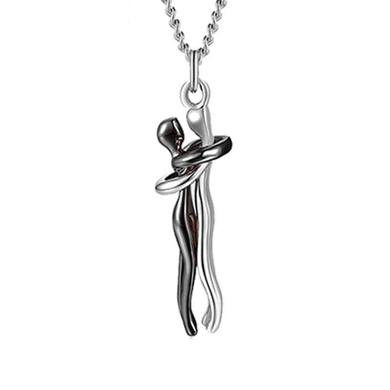 Love Hug Necklace Unisex Men Women Couple Jewelry Simple Temperament Clavicle Chain Valentines Day Lover Gift - PratSN