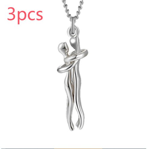 Love Hug Necklace Unisex Men Women Couple Jewelry Simple Temperament Clavicle Chain Valentines Day Lover Gift - PratSN