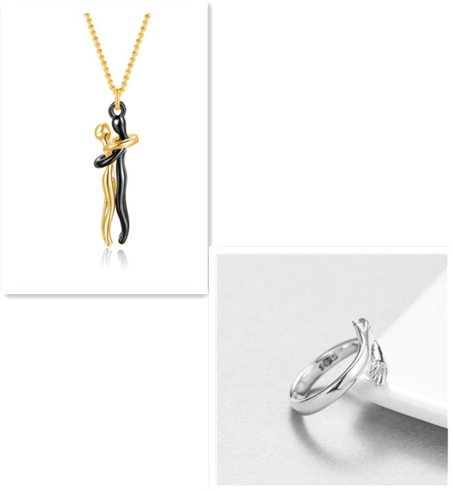 Love Hug Necklace Unisex Men Women Couple Jewelry Simple Temperament Clavicle Chain Valentines Day Lover Gift - PratSN