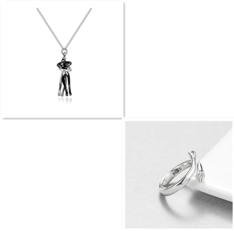 Love Hug Necklace Unisex Men Women Couple Jewelry Simple Temperament Clavicle Chain Valentines Day Lover Gift - PratSN