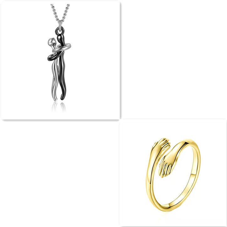 Love Hug Necklace Unisex Men Women Couple Jewelry Simple Temperament Clavicle Chain Valentines Day Lover Gift - PratSN