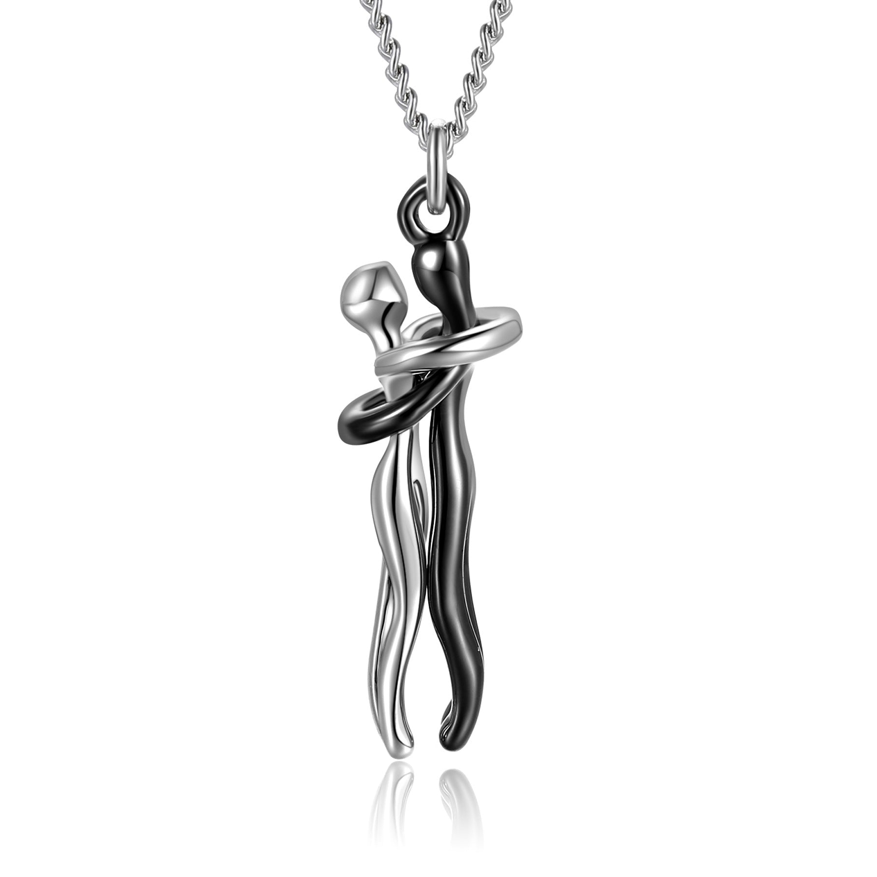 Love Hug Necklace Unisex Men Women Couple Jewelry Simple Temperament Clavicle Chain Valentines Day Lover Gift - PratSN