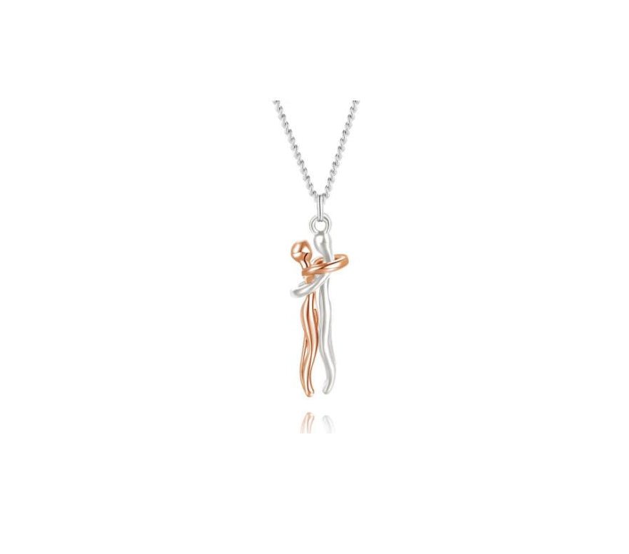 Love Hug Necklace Unisex Men Women Couple Jewelry Simple Temperament Clavicle Chain Valentines Day Lover Gift - PratSN