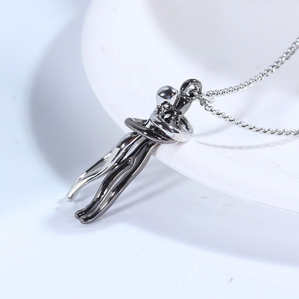 Love Hug Necklace Unisex Men Women Couple Jewelry Simple Temperament Clavicle Chain Valentines Day Lover Gift - PratSN
