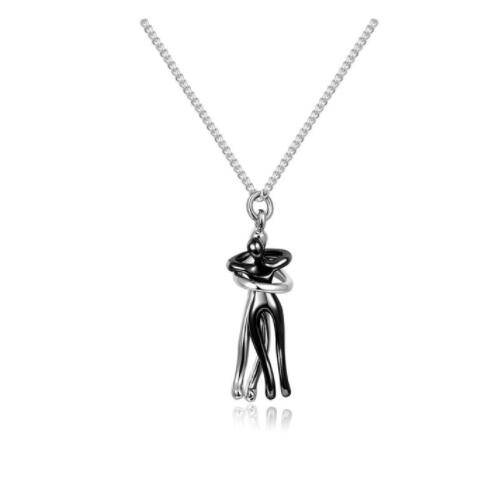 Love Hug Necklace Unisex Men Women Couple Jewelry Simple Temperament Clavicle Chain Valentines Day Lover Gift - PratSN