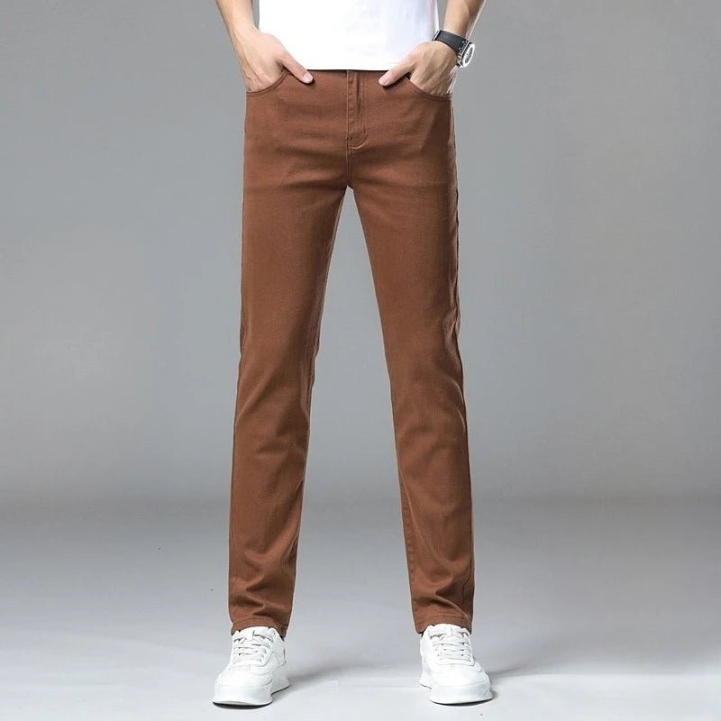 Male Luxury Classic Work Trousers Brand Clothing Casual Business Jeans Men's Straight Elastic Breathable Washed Denim Pants - PratSN