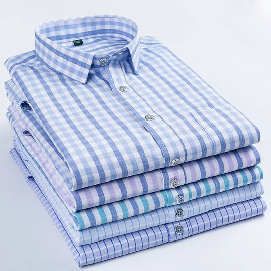 Man High Quality Men's clothing Casual Shirts Leisure Design Plaid Men's Social Shirts Short Sleeve Men's Dress Shirt for men - PratSN