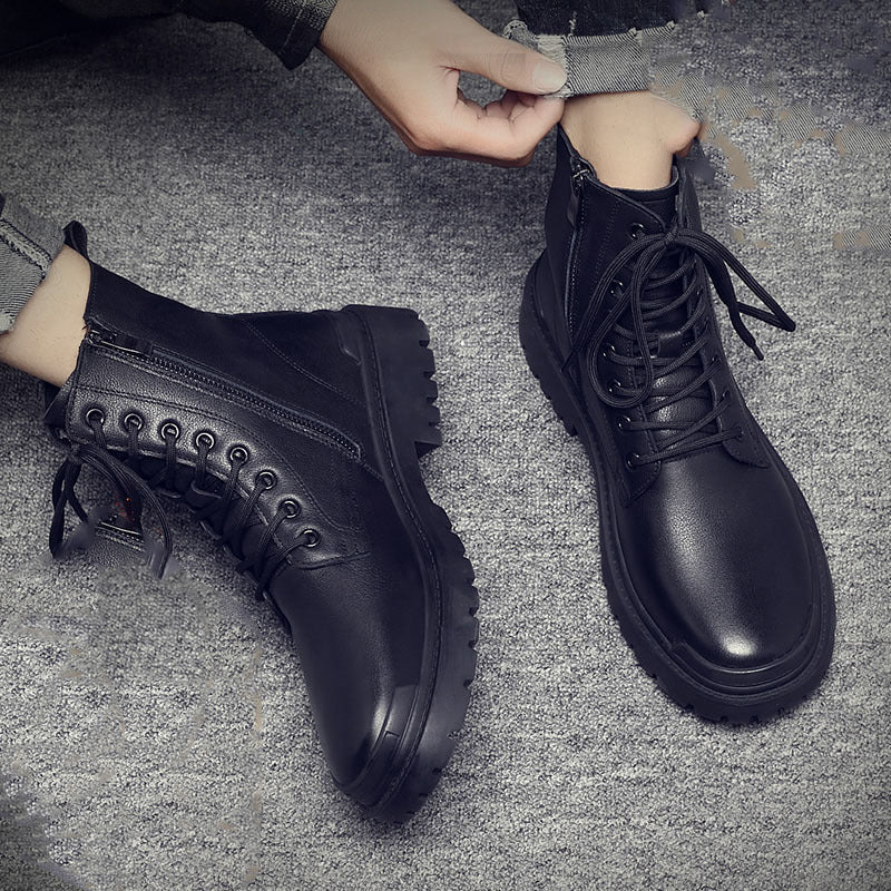 Martin Boots Men'S Style High-Top Cotton Shoes Plus Velvet Warm