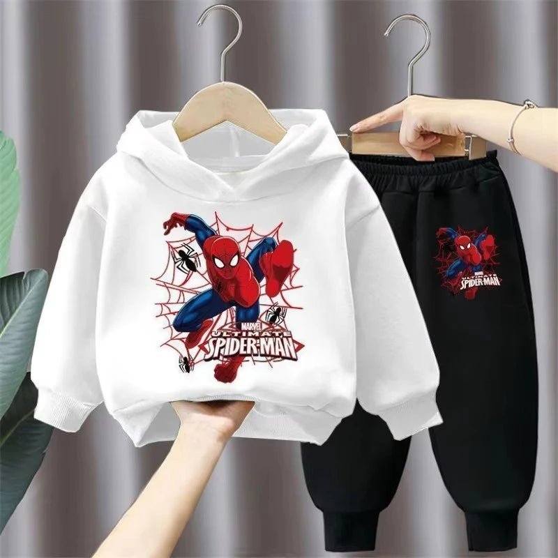 Marvel Spring Autumn Children's Clothing Sets Spiderman Boys Sweatshirt+Sweatpant 2pcs Kids Hooded Sport Pullover Set Tracksuit - PratSN