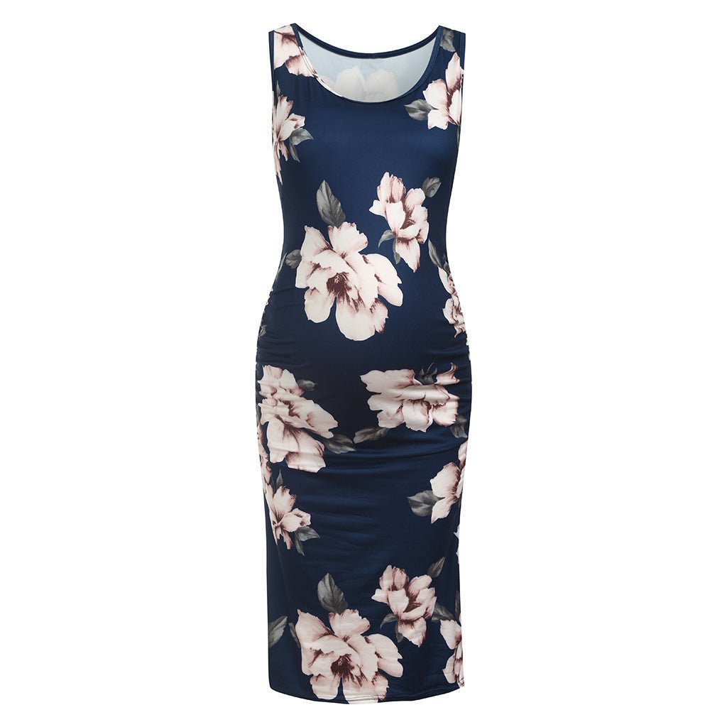 Maternity Print Sleeveless Dress - PratSN