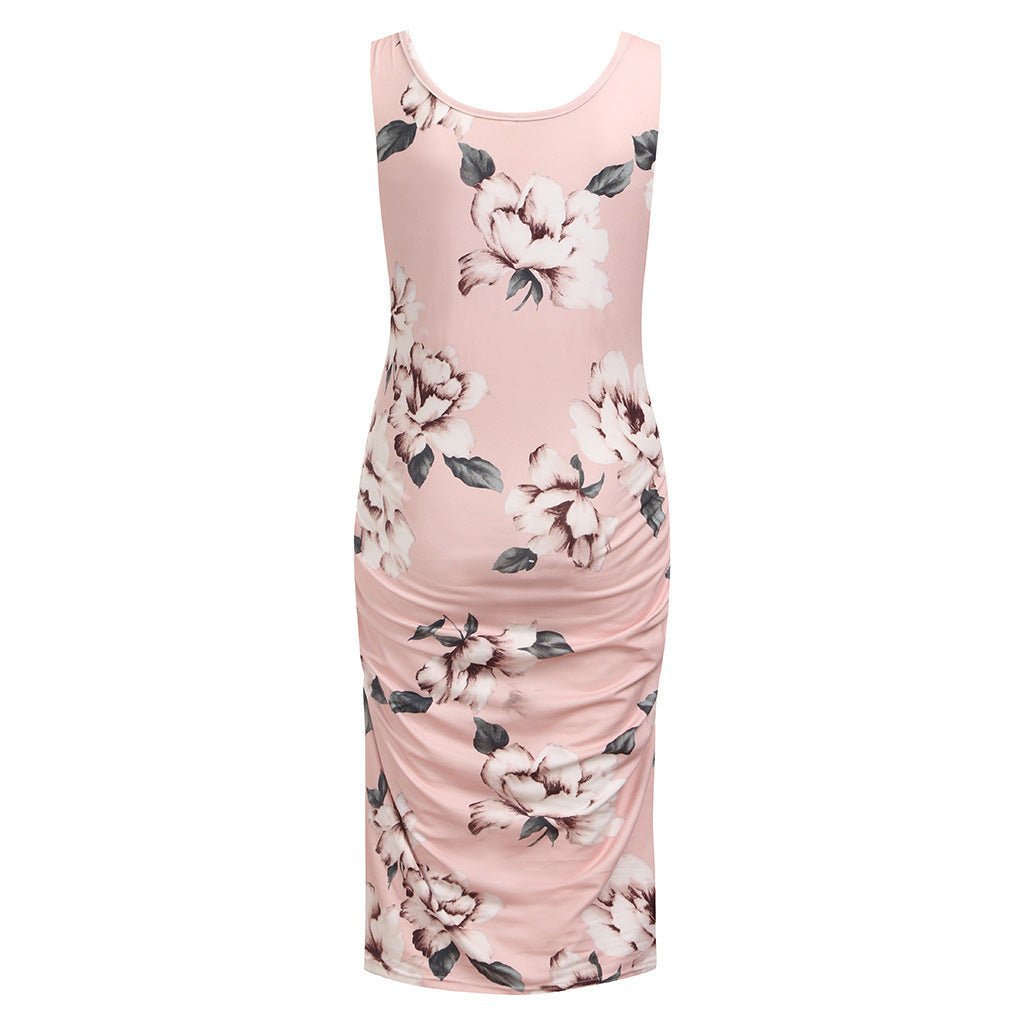 Maternity Print Sleeveless Dress - PratSN