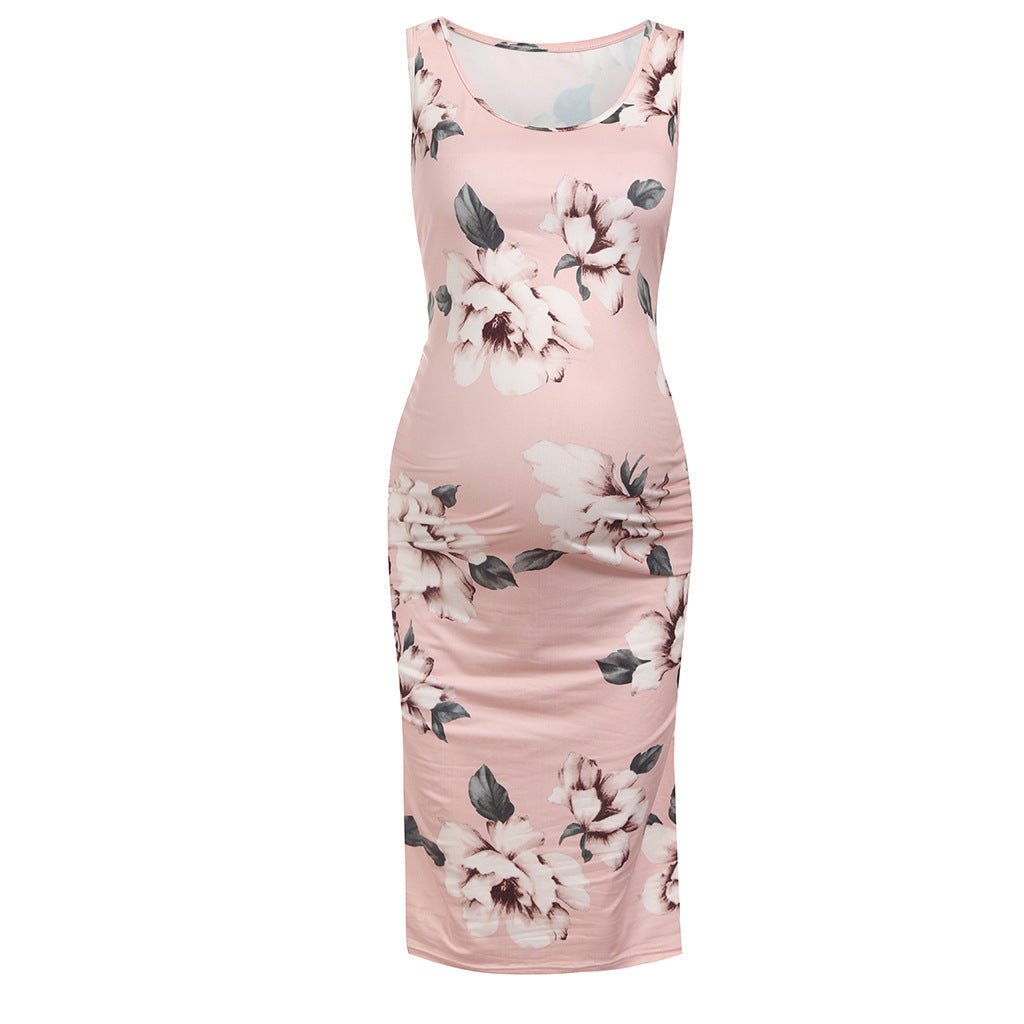 Maternity Print Sleeveless Dress - PratSN