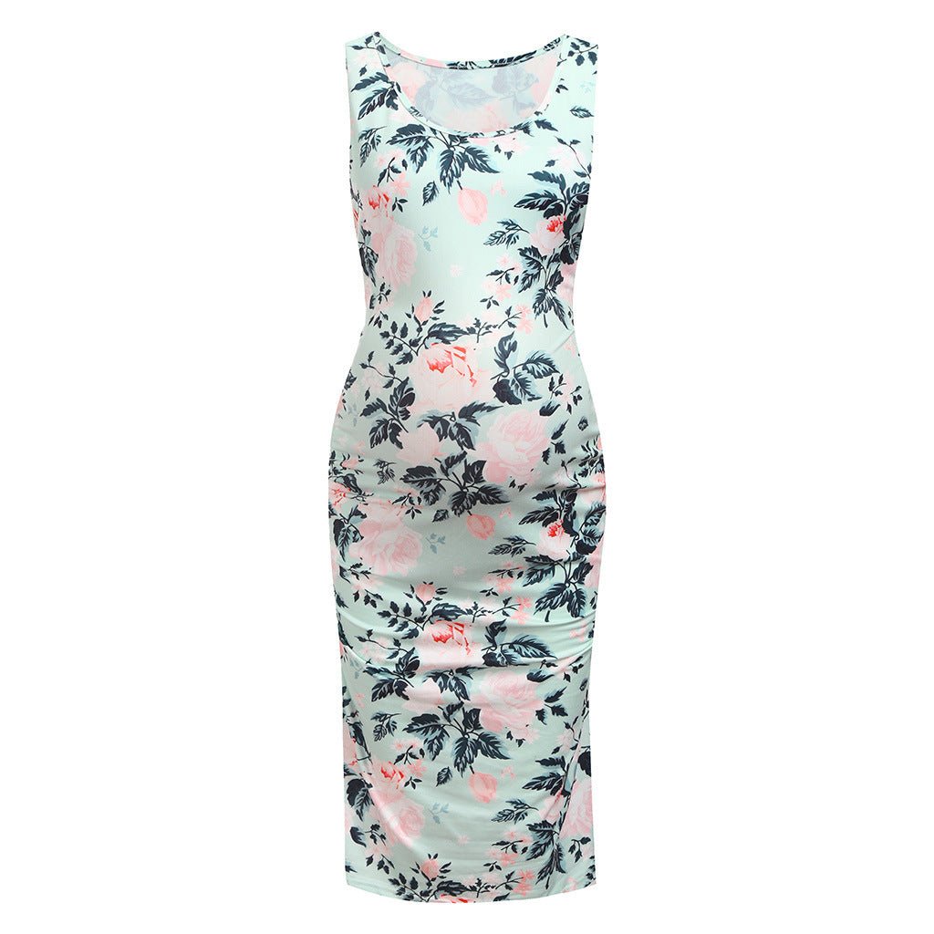 Maternity Print Sleeveless Dress - PratSN