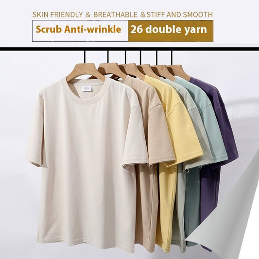 Men And Women Solid Color Young Couple T-shirt - PratSN