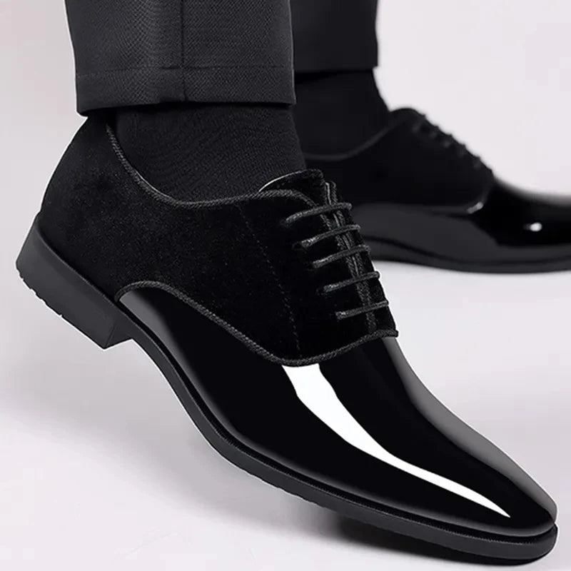 Men Casual Business Shoes Lace Up Formal Office Work Shoes for Male Party Wedding - PratSN