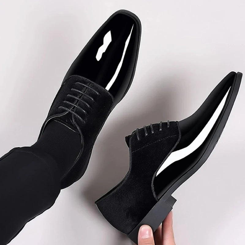 Men Casual Business Shoes Lace Up Formal Office Work Shoes for Male Party Wedding - PratSN
