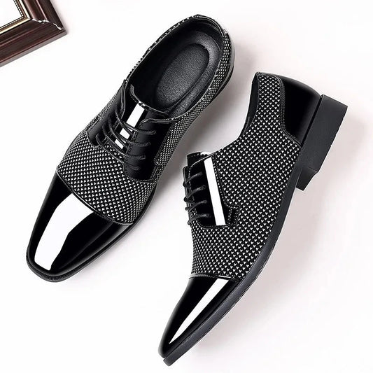 Men Dress Shoes For Men Oxfords PU Leather Shoes Lace Up Formal Black Leather Wedding Party Shoes Casual Luxury Brand Men's 2023 - PratSN