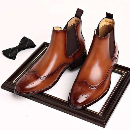 Men Fashion British Style Short Boots Casual Business Shoes - PratSN