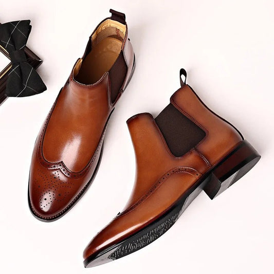 Men Fashion British Style Short Boots Casual Business Shoes - PratSN