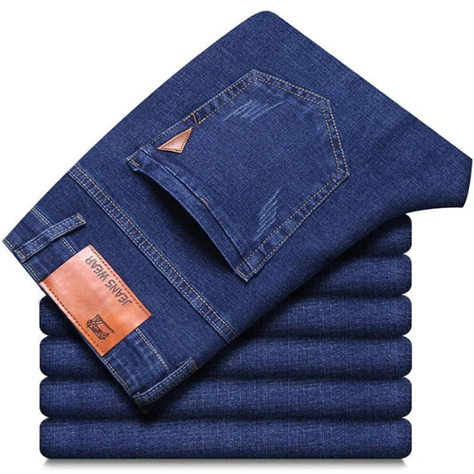 Men Fashion Straight Jeans Men 2024 New Stretch Slim Fit Pants Comfortable Soft Business Denim Trousers Male Brand Clothing - PratSN