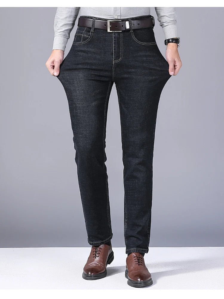 Men Fashion Straight Jeans Men 2024 New Stretch Slim Fit Pants Comfortable Soft Business Denim Trousers Male Brand Clothing - PratSN