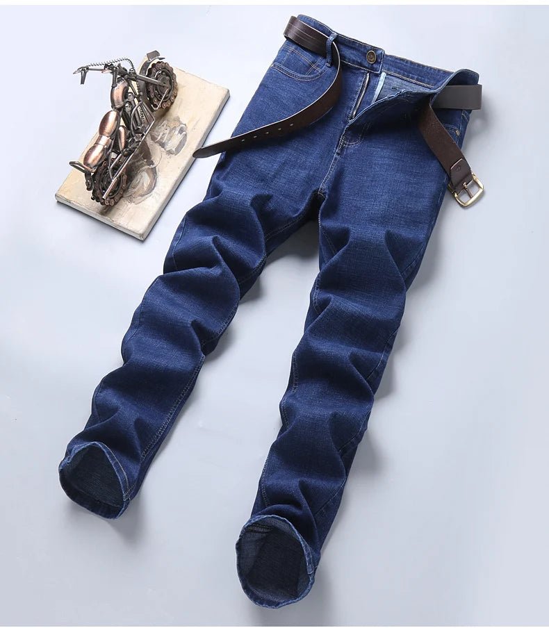 Men Fashion Straight Jeans Men 2024 New Stretch Slim Fit Pants Comfortable Soft Business Denim Trousers Male Brand Clothing - PratSN