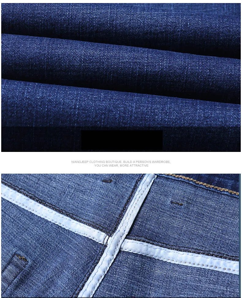 Men Fashion Straight Jeans Men 2024 New Stretch Slim Fit Pants Comfortable Soft Business Denim Trousers Male Brand Clothing - PratSN