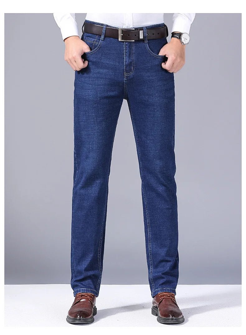 Men Fashion Straight Jeans Men 2024 New Stretch Slim Fit Pants Comfortable Soft Business Denim Trousers Male Brand Clothing - PratSN