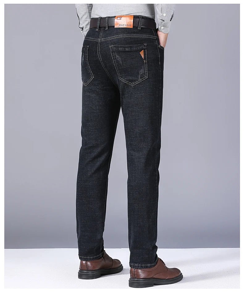Men Fashion Straight Jeans Men 2024 New Stretch Slim Fit Pants Comfortable Soft Business Denim Trousers Male Brand Clothing - PratSN