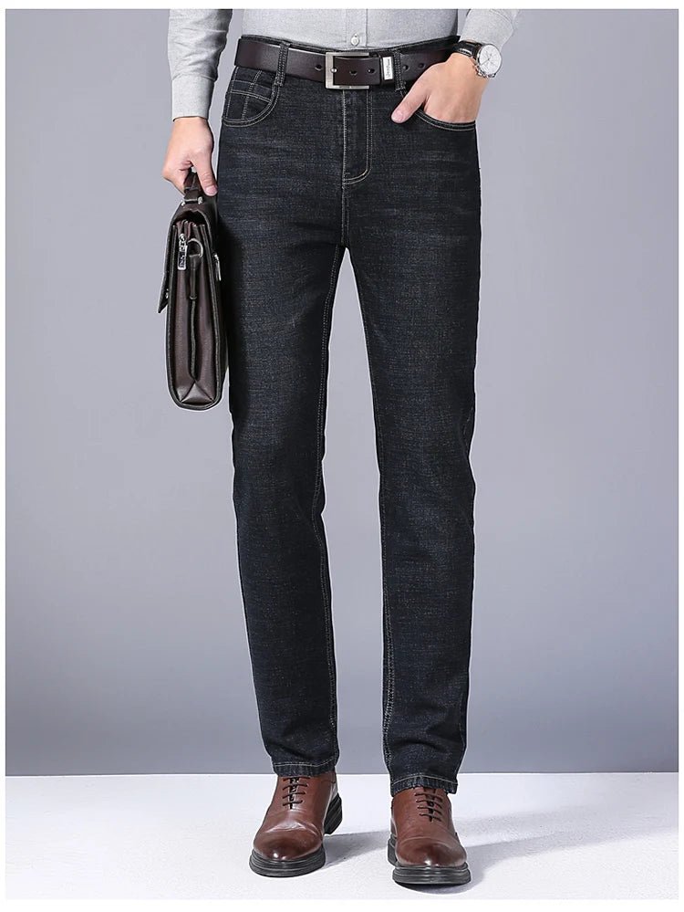 Men Fashion Straight Jeans Men 2024 New Stretch Slim Fit Pants Comfortable Soft Business Denim Trousers Male Brand Clothing - PratSN