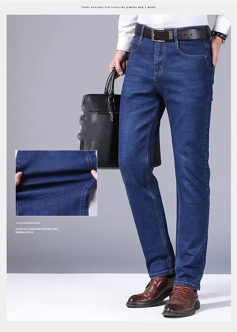 Men Fashion Straight Jeans Men 2024 New Stretch Slim Fit Pants Comfortable Soft Business Denim Trousers Male Brand Clothing - PratSN