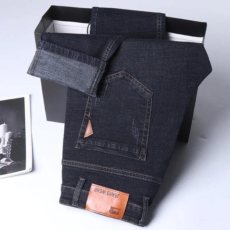 Men Fashion Straight Jeans Men 2024 New Stretch Slim Fit Pants Comfortable Soft Business Denim Trousers Male Brand Clothing - PratSN