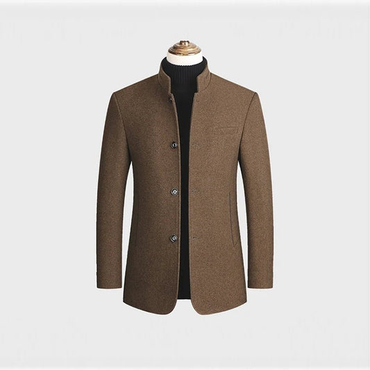 Men Fleece Woollen Blazers Jackets Cashmere Trench Coats Stand - up Collar Business Casual Suits Coats Male Winter Jackets Coats - PratSN
