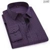 Men Plus Large Size Slim Fit Business Casual Long Sleeved Classic Striped Social Dress Shirts - PratSN