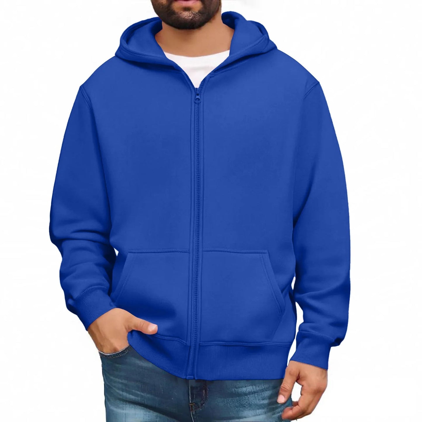 Men Trendy Sweatshirt Coat Full Zip Up Sweatshirts Long Sleeve Pullover Tops Casual - PratSN
