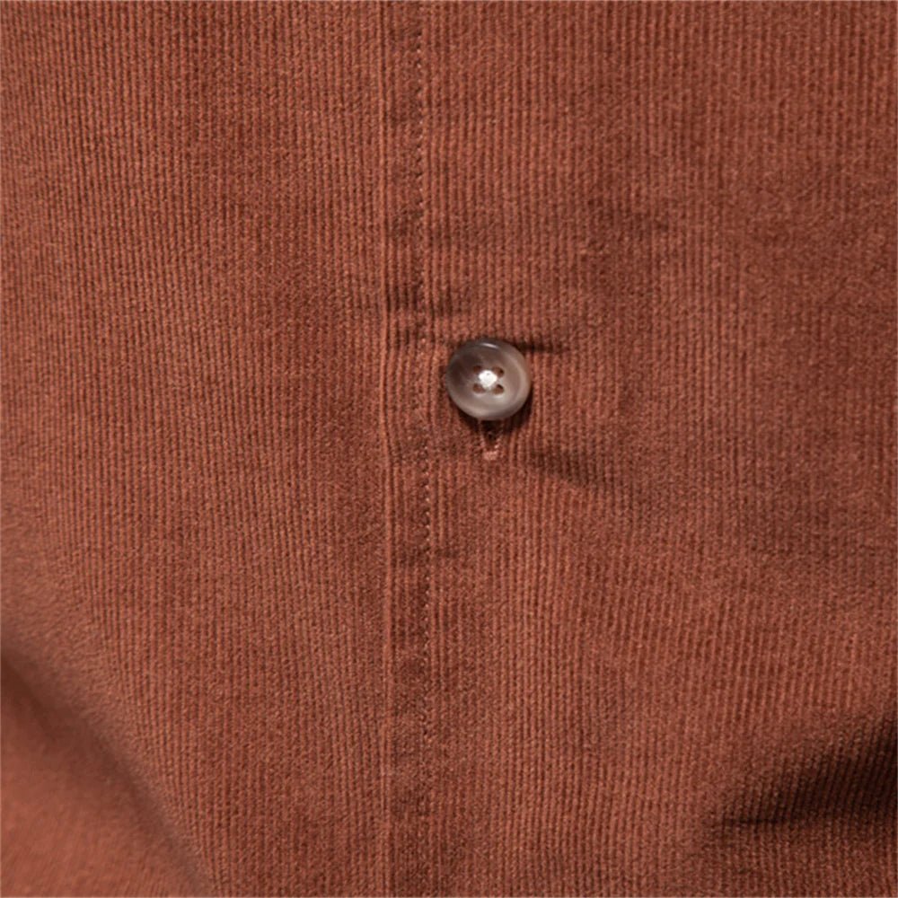 Men's 100% Cotton Autumn Winter Solid Color Business Casual Long Sleeve Classic Shirt - PratSN