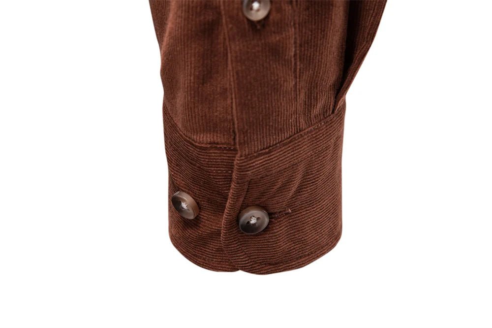 Men's 100% Cotton Autumn Winter Solid Color Business Casual Long Sleeve Classic Shirt - PratSN