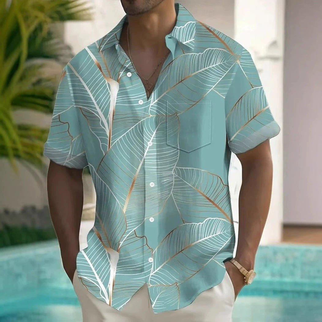 Men's 3D Printed Short - sleeved Shirt - PratSN