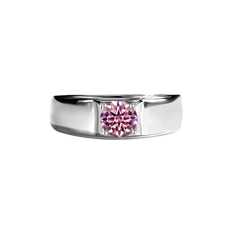 Men's 925 Sterling Silver VVS1 Brilliant Round Moissanite Ring - PratSN