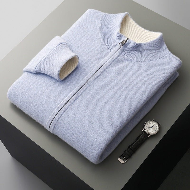 Men's Autumn And Winter Double - sided Thickened Zipper Wool Cardigan - PratSN