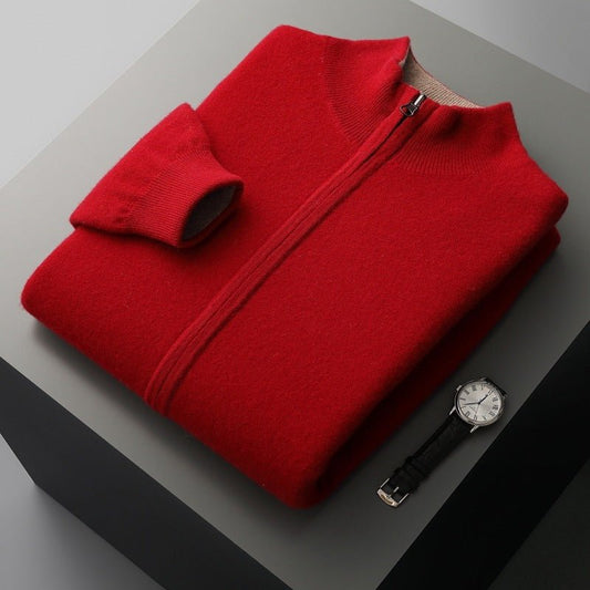 Men's Autumn And Winter Double - sided Thickened Zipper Wool Cardigan - PratSN