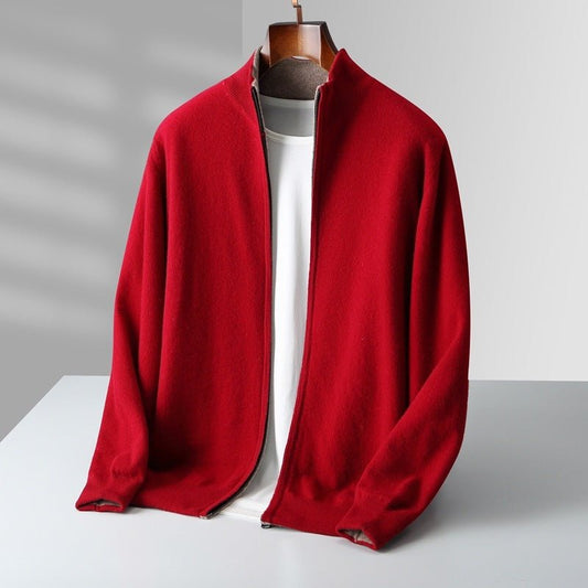 Men's Autumn And Winter Double - sided Thickened Zipper Wool Cardigan - PratSN